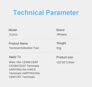  TL01G (09990000319) Removal Tools for HARTING HAN E & WAIN HM、HK & TE 16A Round Contacts